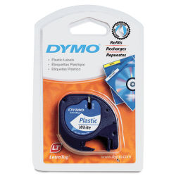 Dymo LetraTag Label Tape - Pkg of 1, White, Plastic