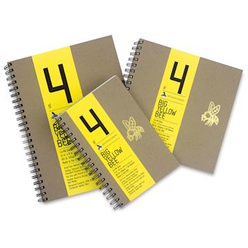 Open in modal - Big Yellow Bee Co-Mo Sketchbooks - Top view of various sizes of Sketchbooks
