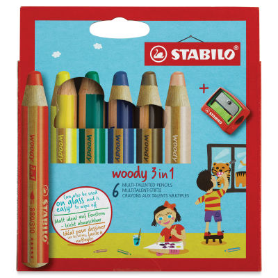 Stabilo Woody 3 in 1 Pencils - Set of 6