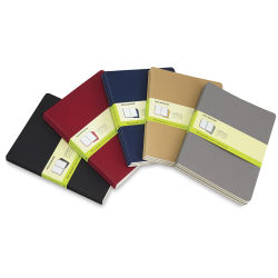 Moleskine Cahier Journals - Assorted colors of packages of 3 Journals shown with labels
