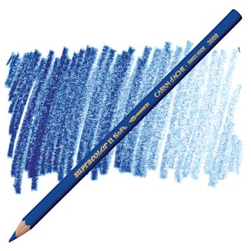Open in modal - Caran d'Ache Supracolor Soft Aquarelle Pencil - Blue pencil and swatch