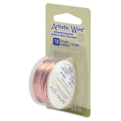 Beadalon Artistic Wire Aluminum Craft Wire - Angle view of blister package of copper spool