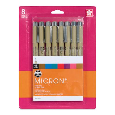 Sakura Pigma Micron Pens - Set of 8, Assorted Colors, 08 | BLICK Art ...