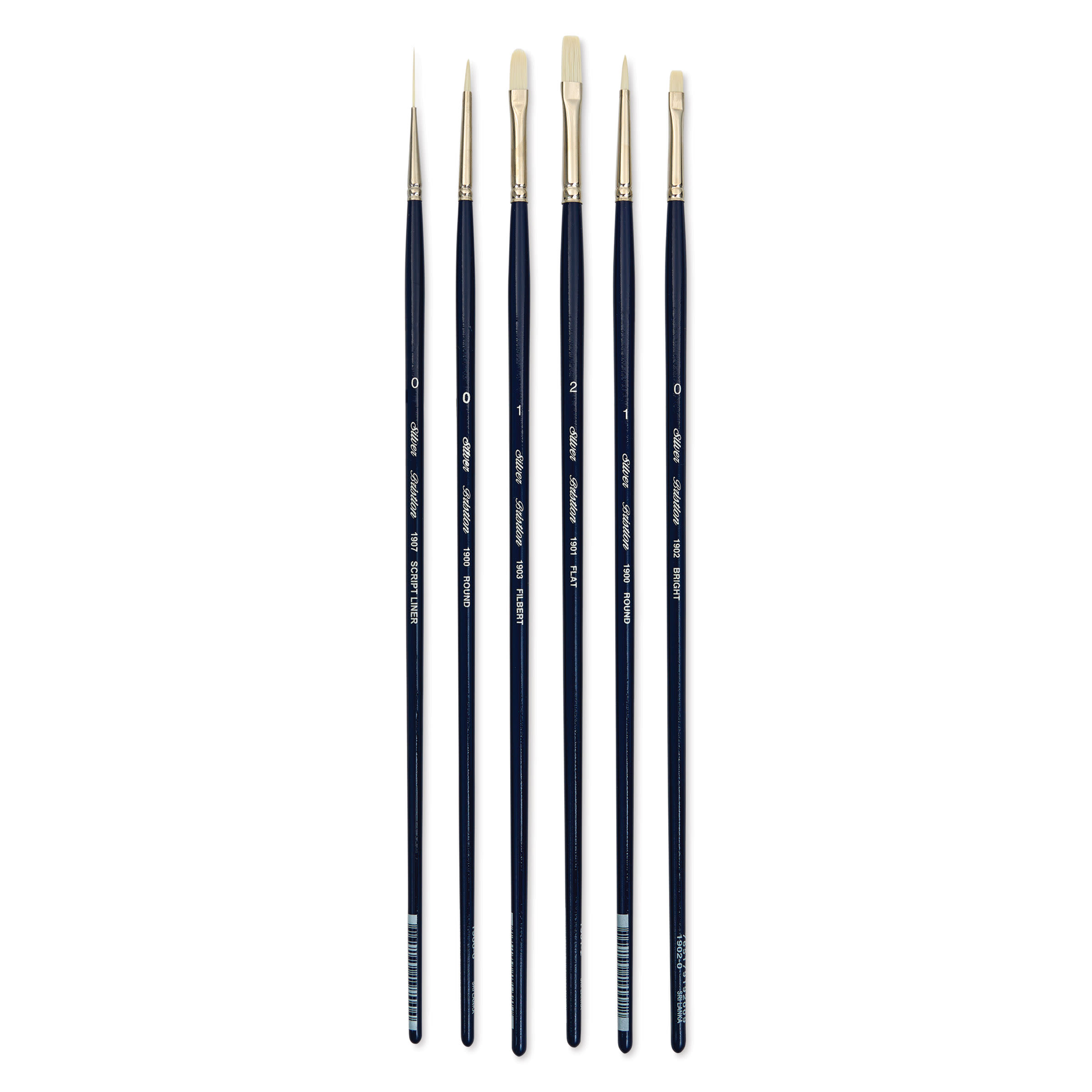 Silver Brush Bristlon Synthetic Bristle Brushes - BLICK Exclusive, Long Handle, Set of 6