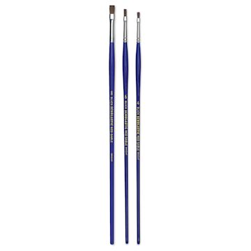 Open in modal - Blick Scholastic Red Sable Brush Set - Bright, Long Handle, Set of 3
