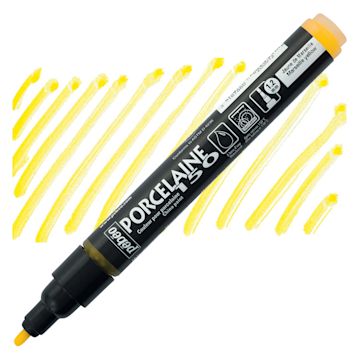 Open in modal - Pebeo Porcelaine 150 Paint Marker - Marseille Yellow, Broad marker and swatch