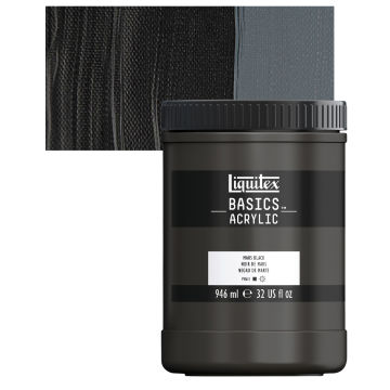 6 Pack: Liquitex® BASICS Mars Black Acrylic Paint Jar, 32oz.