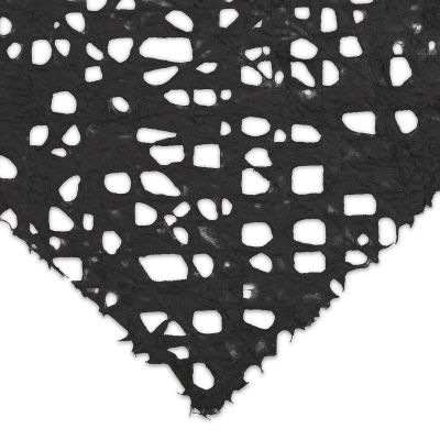 Black Ink Thai Melook Lace Paper - Closeup of Black Lace corner