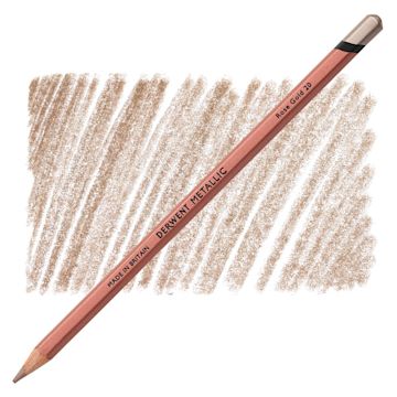 Open in modal - Derwent Professional Metallic Colored Pencil - Rose Gold pencil and swatch