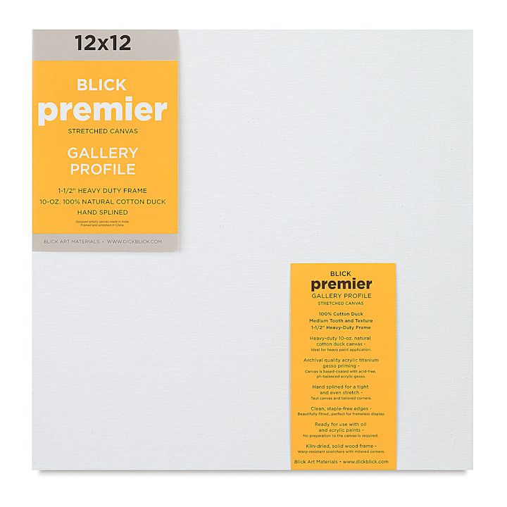 Blick Premier Stretched Cotton Canvas - Gallery Profile, Splined, 12