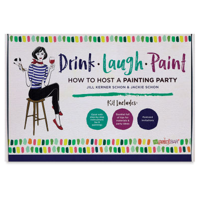 Drink Laugh Paint How to Host a Painting Party Kit - Front of package
