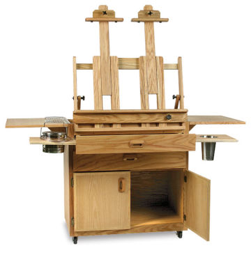 Best Caitlin Taboret and Easel - shown with Drawers & doors open, and Masts & sides extended