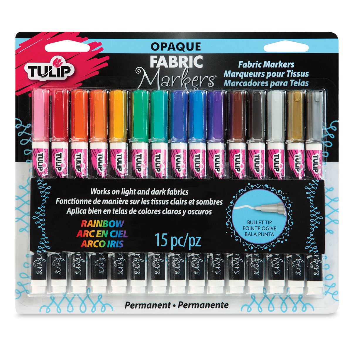 Tulip Dual Tip Primary Color Fabric Markers - 6-Pack - Marker