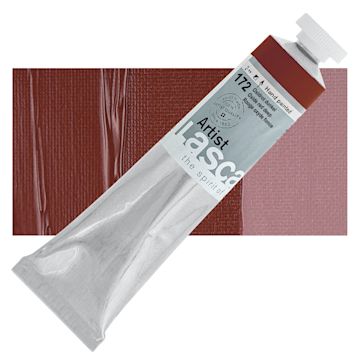 Open in modal - Lascaux Artist Acrylic - Oxide Red Deep, 45 ml tube and swatch