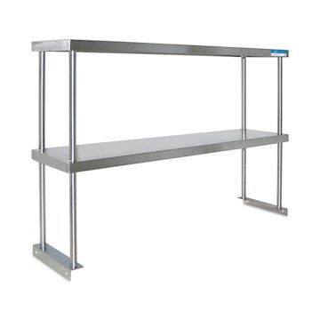 Open in modal - Diversified Spaces Stainless Steel Shelf - Double Shelf, 36" L x 12" W, for use with steel table