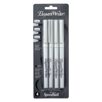 Speedball Elegant Writer Calligraphy Markers - Black, Set of 4, front of the packaging