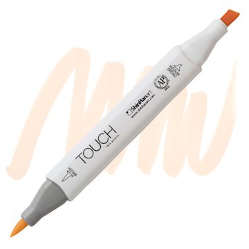 Open in modal - ShinHan Touch Twin Brush Marker - Milky White YR132 marker and swatch
