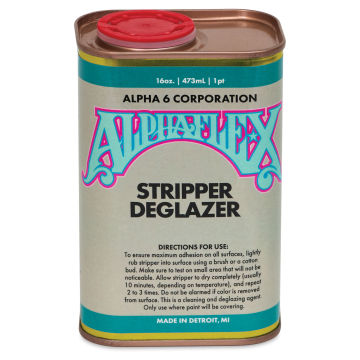 Alpha6 AlphaFlex Leather and Fabric Stripper Deglazer front of packaging