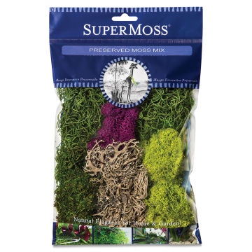 SuperMoss Moss Mix - Front of 2 oz bag of moss
