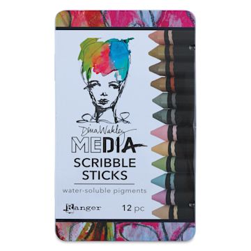 Open in modal - Ranger Dina Wakley Scribble Water-Soluble Pigment Sticks - Set 3, Set of 12 front of package