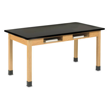 Compartment Lab Table, view of the high pressure laminate top measuring 48" x 24" x 30".