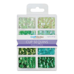 Craft Medley Sequins -  Go Green, .56 oz (Front of package)