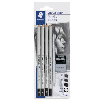 Staedtler Mars Lumograph Charcoal Pencil Sets - Front of blister package 