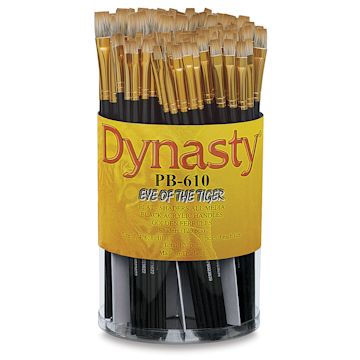 Open in modal - Dynasty Eye of the Tiger Brushes - Canister of 120 pcs of various sizes of Shaders shown