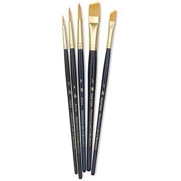 Princeton Real Value Brush Set - 9139, Golden Taklon, Short Handle, Set of 5