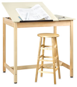 Diversified Woodcrafts Drawing Table - 2 Piece Top, without Drawer