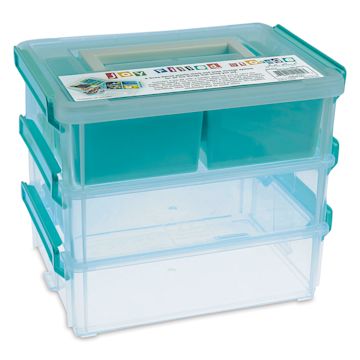 Open in modal - John Bead Stack and Snap Craft Storage Containers - 3 Layers with Insert, 2-1/2"H x 6"W x 8"L (Stacked)