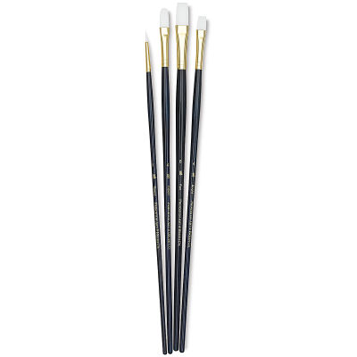 Princeton Real Value Brush Set - 9130, White Taklon, Long Handle, Set of 4