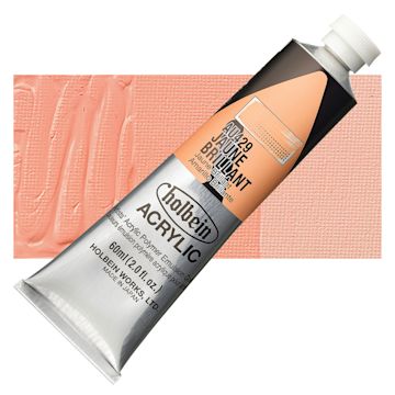 Open in modal - Holbein Heavy Body Artist Acrylic Paint - Jaune Brilliant, 60 ml tube and swatch
