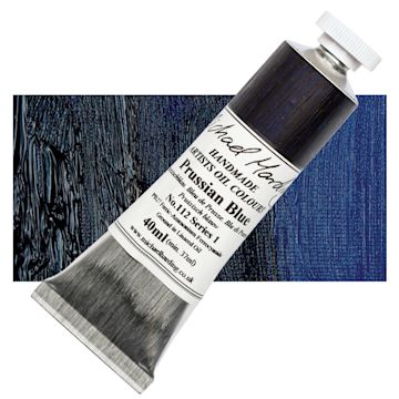 Open in modal - Michael Harding Artists Oil Paint - Prussian Blue, 40 ml tube and swatch