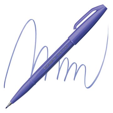 Open in modal - Pentel Arts Brush Tip Sign Pen - Blue Violet pen and swatch