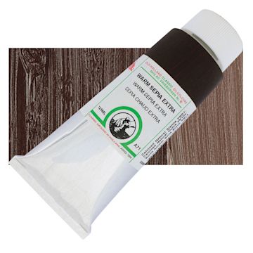Open in modal - Old Holland Classic Oil Color - Warm Sepia Extra, 125 ml tube and swatch