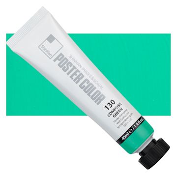 Open in modal - ShinHan Professional Poster Color Paint - Compose Green, 40 ml tube and swatch