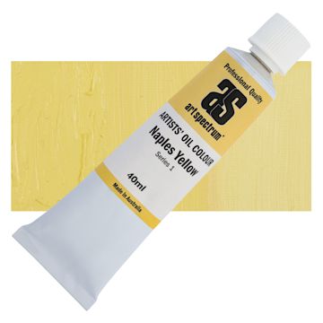 Open in modal - Art Spectrum Artists' Oil Paint - Naples Yellow, 40 ml tube and swatch