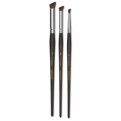 Sennelier Le Pastelliste Brushes - Set of 3 angle cut brushes shown upright