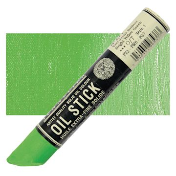 Open in modal - Sennelier Artists' Oil Stick - Bright Yellow Green stick and swatch
