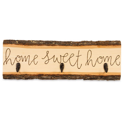 Walnut Hollow Country Basswood Planks - Key Holder made from Plank, saying "Home Sweet Home"