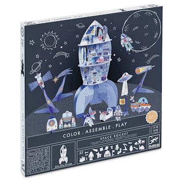 Open in modal - Djeco Color Assemble Play 3D Model Craft Kit - Space Rocket