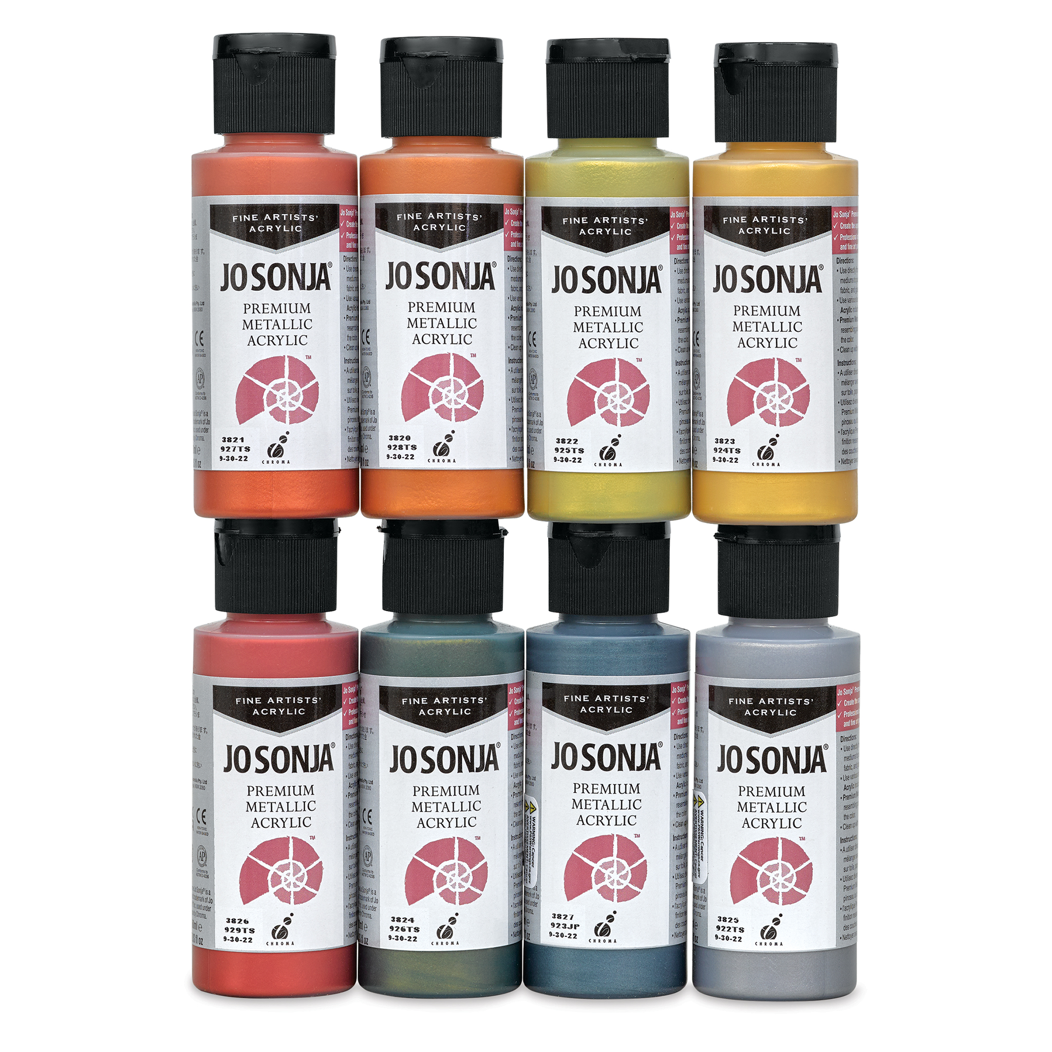 Chroma's Jo Sonja Premium Metallic and Pearlescent Acrylic Paints and Sets
