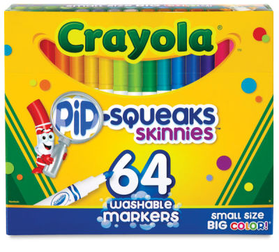 Pip-Squeaks Skinnies Washable Markers - Front of package of Set of 64 Colors