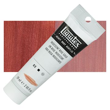 Open in modal - Liquitex Heavy Body Artist Acrylic - Iridescent Rose Gold, 59 ml, Tube and swatch