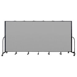 Screenflex Portable Room Dividers - 6 ft x 13 ft, Gray, 7 Panel