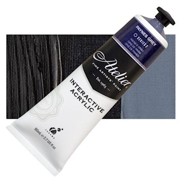 Open in modal - Chroma Atelier Interactive Artists' Acrylic - Paynes Grey, 80 ml tube and swatch