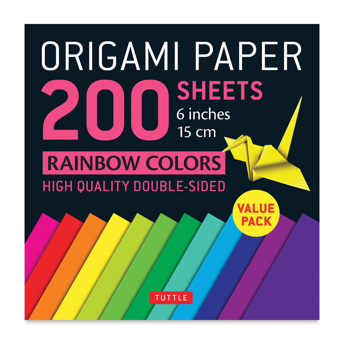 Basics Origami Paper, Double Sided Color, Assorted Colors 200