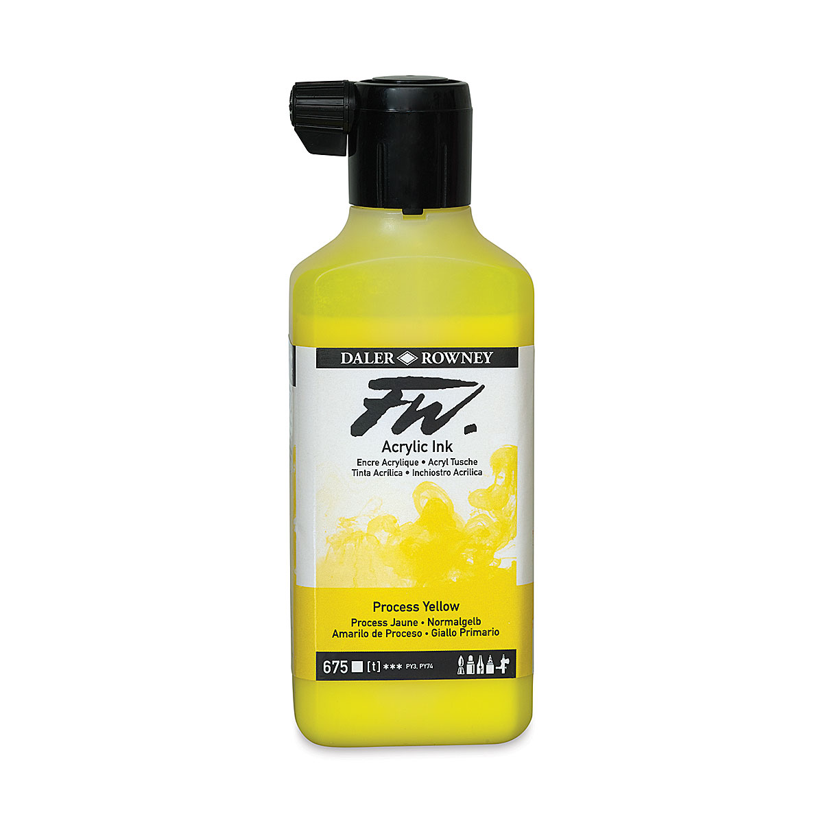 Daler-Rowney FW Acrylic Ink Bottle Brilliant Yellow - Versatile Acrylic  Drawing Ink for Artists and Students - Permanent Calligraphy Ink - Archival  Ink for Illustrating and More