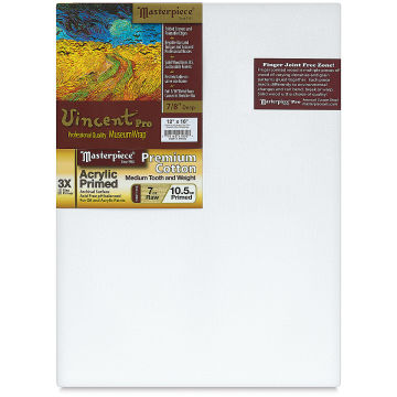 Masterpiece Monterey Cotton Canvas - Front view of Vincent 7/8" profile canvas with label 
